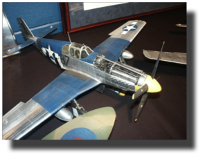 North American P-51 B Mustang. Scratch built in metal by Rojas Bazán. 1:15 scale.